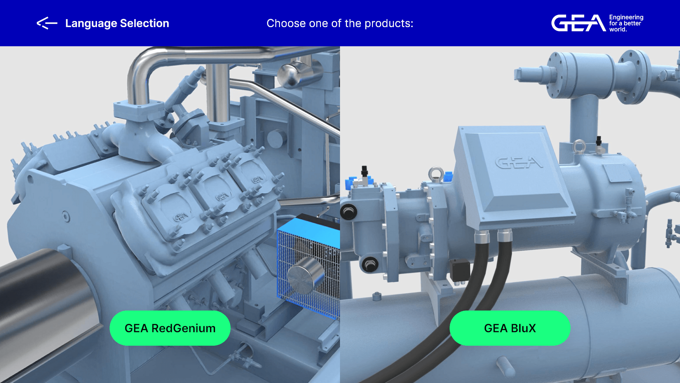 GEA HRT Augmented Reality App. Product Selection