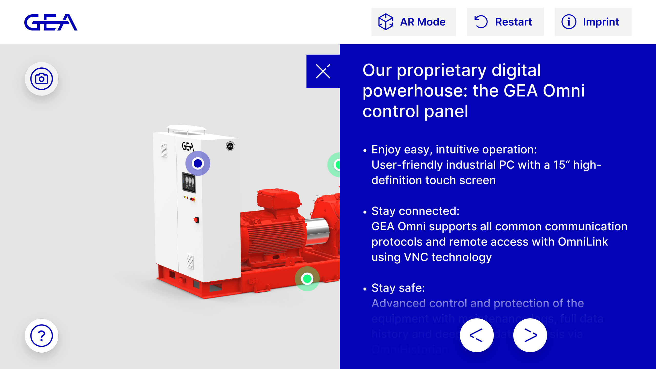 GEA HRT Augmented Reality App. RedGenium EU Bullet Point Info Text